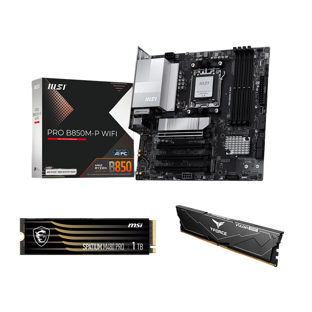 MSI PRO B850M-P WIFI + 16GB DDR5 Bundle | Affordable AM5 Build